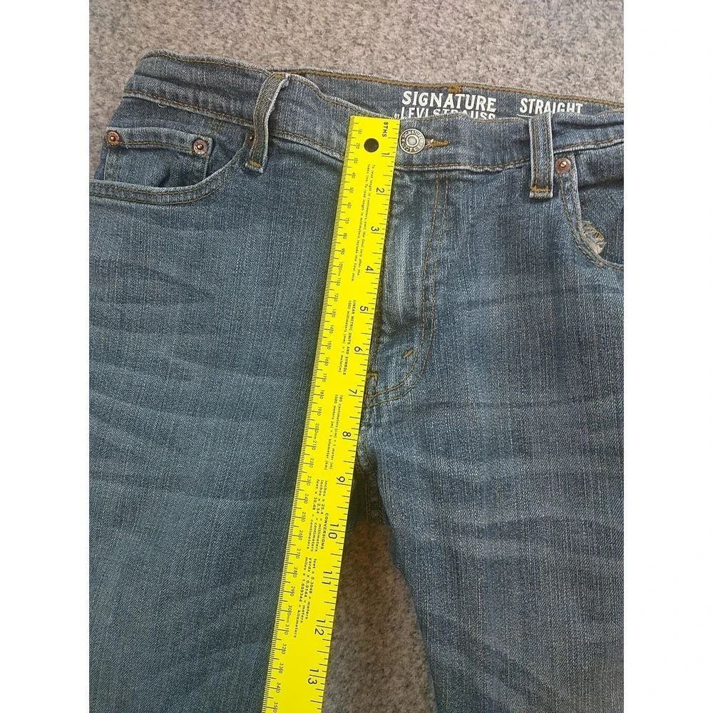 Signature by Levi Strauss & Co Mens Straight Leg Jeans Blue Denim 34x29 Medium